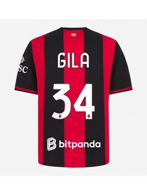 AC Milan Mario Gila #34 Replika Hemmakläder 2026-27 Kortärmad AC Milan Mario Gila #34 Replika Hemmakläder 2026-27 Kortärmad